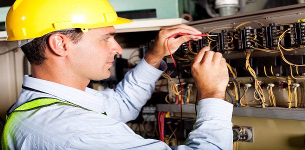 electrician testing industrial machine electrician testing industrial machine