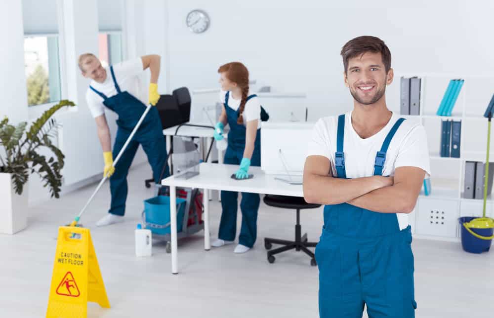 Man working for cleaning service